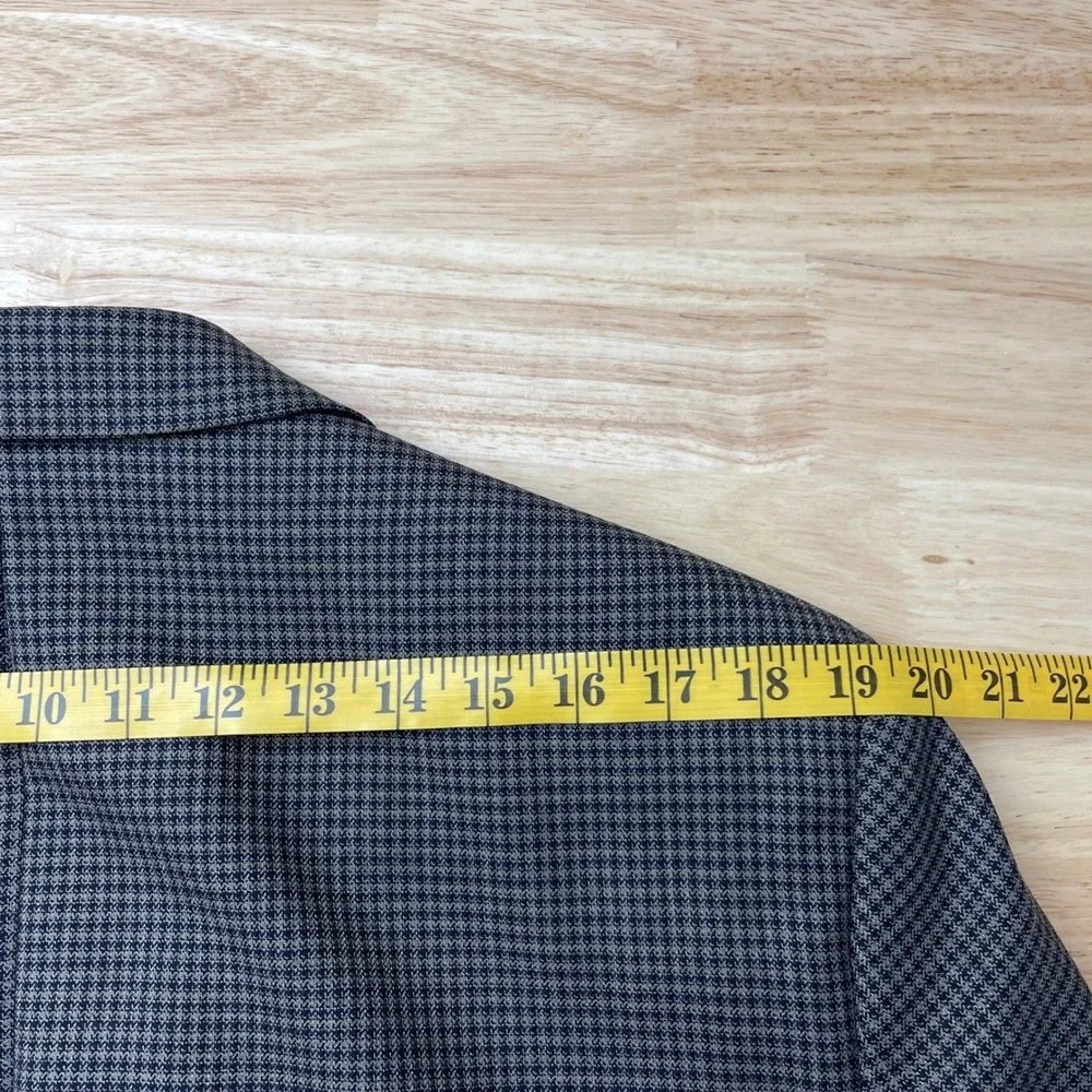 Jos A Bank Travelers Collection Wool Sport Coat 42L Grey Houndstooth‎ Blazer
